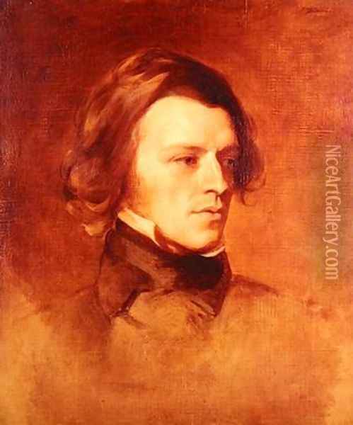 Portrait of Alfred Lord Tennyson 1809-92 Oil Painting - Samuel Laurence