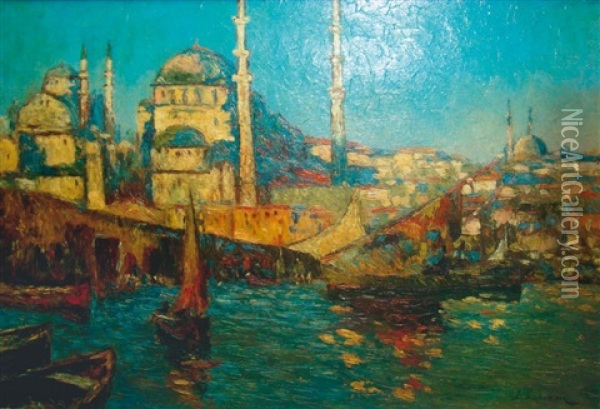 Constantinople Oil Painting - Georgi Alexandrovich Lapchine