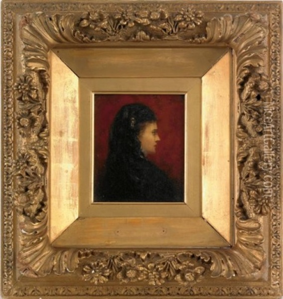 Profile Portrait Of A Woman Oil Painting - Henri Gervex