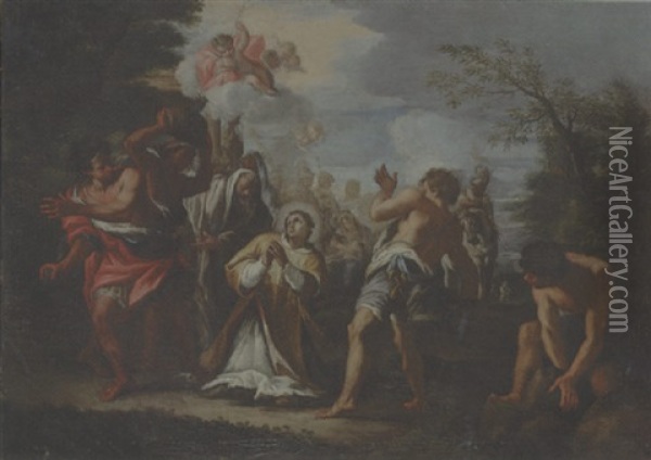 The Martyrdom Of Saint Stephen Oil Painting - Filippo Lauri