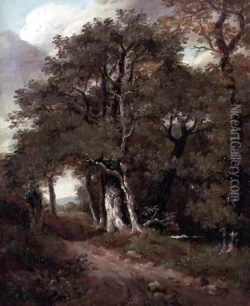 A Wooded Path Oil Painting - John Constable