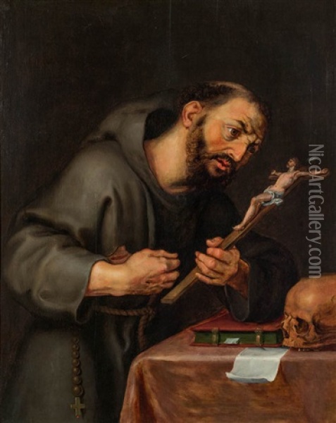 Der Hl. Franziskus Von Assisi Oil Painting - Jan Cossiers