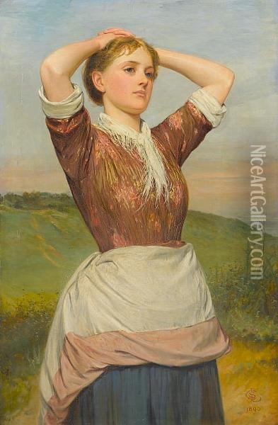 The Lass That Loves A Sailor Oil Painting - Charles Sillem Lidderdale