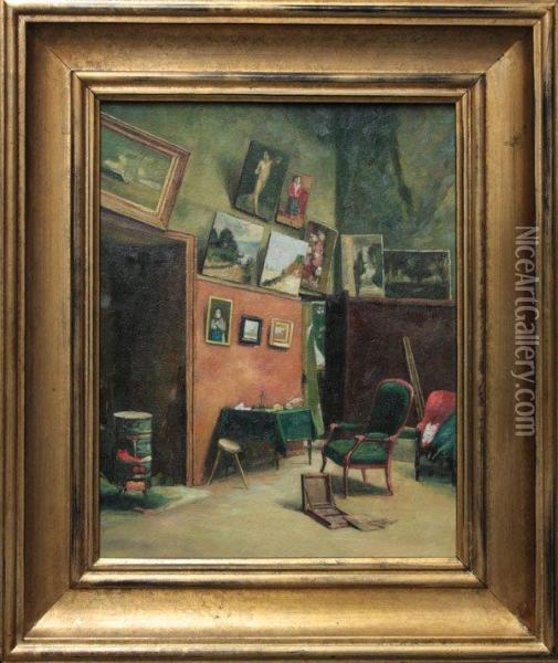 Studio In The Rue De Furstenberg,unsigned Oil Painting - Frederic Bazille