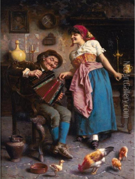 The Serenade Oil Painting - Jules Zermati
