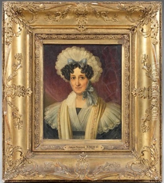 Portrait De Femme Oil Painting - Johann Nepomuk Ender