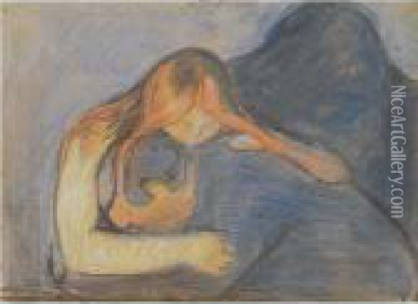 Vampire Oil Painting - Edvard Munch