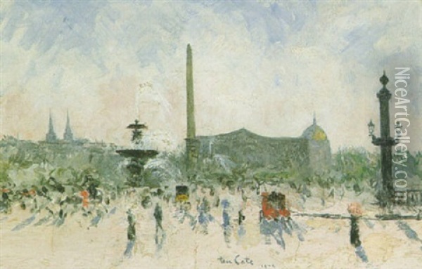 La Place De La Concorde Oil Painting - Siebe Johannes ten Cate