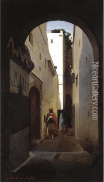 Algerian Street Scene Oil Painting - David Emil Joseph de Noter
