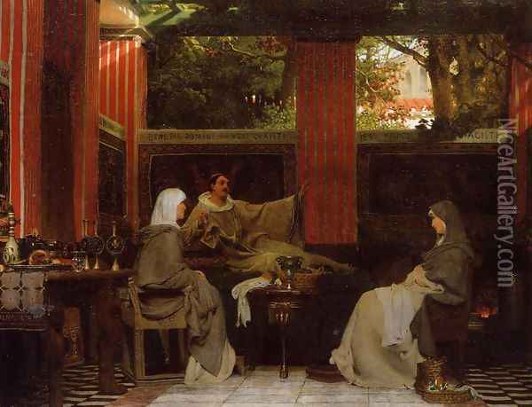 Venantius Fortunatus Reading His Poems To Radegonda VI Oil Painting - Sir Lawrence Alma-Tadema