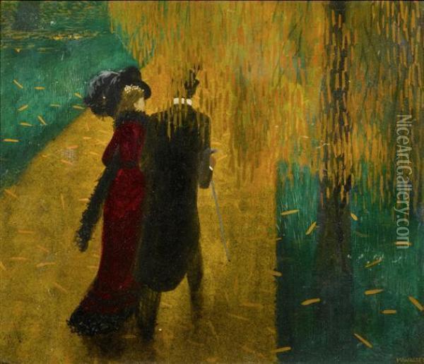 Couple In A Park Oil Painting - Karl Walser