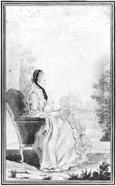 Portrait of Madame du Deffand Oil Painting - Louis Carrogis Carmontelle