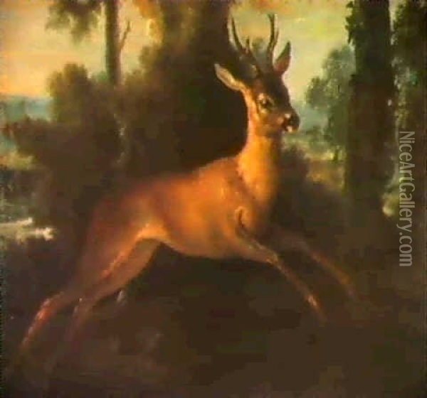 Le Debuche D'un Chevreuil Oil Painting - Jean-Baptiste Oudry