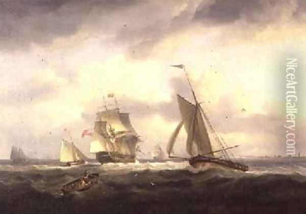 In the Channel Oil Painting - Thomas Luny
