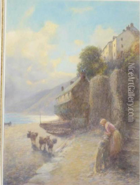 At Clovelly Oil Painting - John White