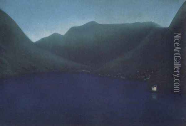 Lake Como Oil Painting - William Degouve de Nuncques