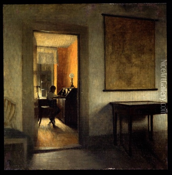 Interior Oil Painting - Peter Vilhelm Ilsted