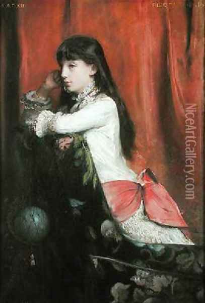 Mademoiselle Lia Levy Oil Painting - Emile Levy