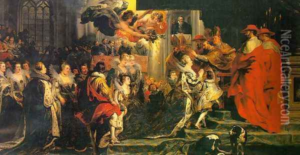 The Coronation of Marie de' Medici 1622-24 Oil Painting - Peter Paul Rubens