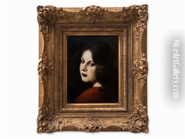 Portrait Of A Girl Oil Painting - Georg Buchner