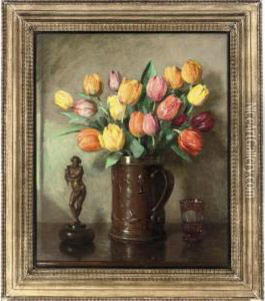 Spring Tulips Oil Painting - Charles Kay Robertson
