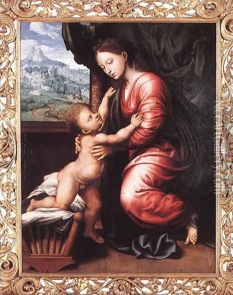Virgin and Child Oil Painting - Jan Sanders Van Hemessen