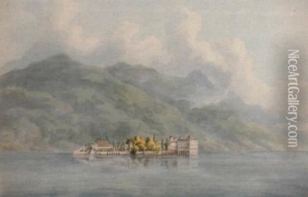 Isola Bella, Lake Maggiore; Lake Maggiore, Italy, A Pair Oil Painting - John Warwick Smith