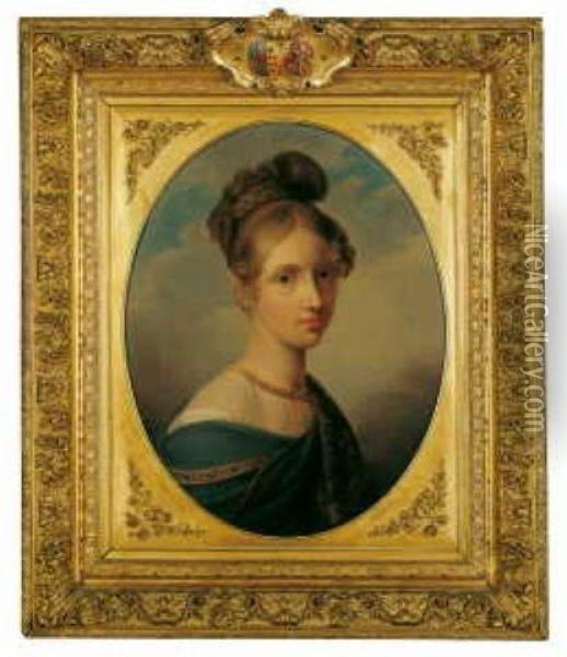 Bildnis Der Prinzessin Marie-clementine Von Bourbon-sizilien Oil Painting - Ary Scheffer