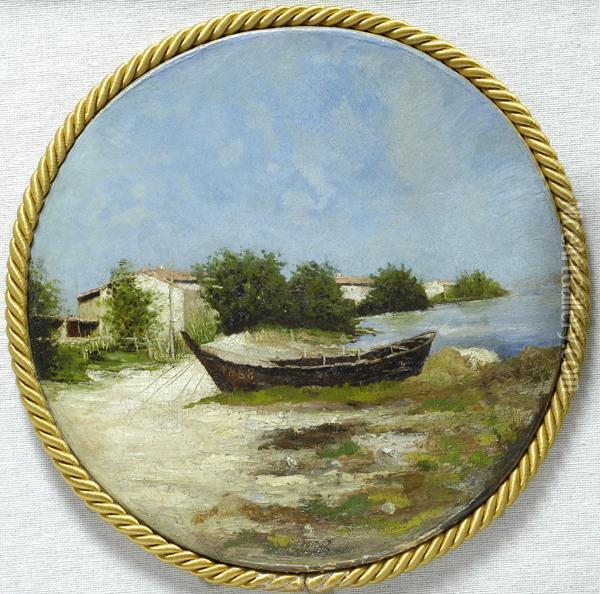 Barca In Secca Oil Painting - Luigi Lombardi