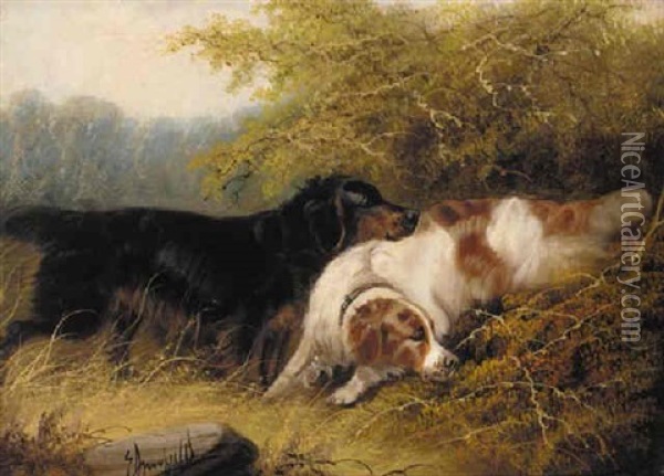 Setters On The Scent Oil Painting - Edward Armfield
