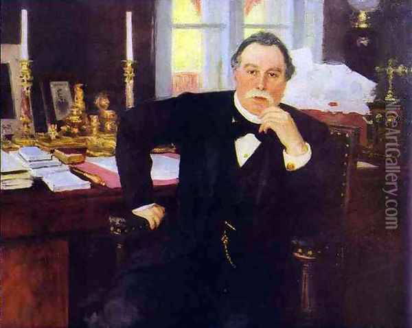 Portrait of Minister of the Interior Vyacheslav Konstantinovich von Pleve Oil Painting - Ilya Efimovich Efimovich Repin