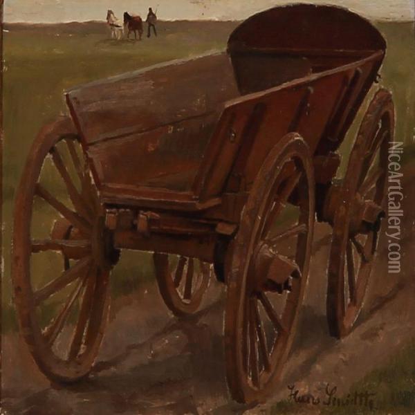 An Old Horse Wagon Oil Painting - Hans Ludvig Smidth