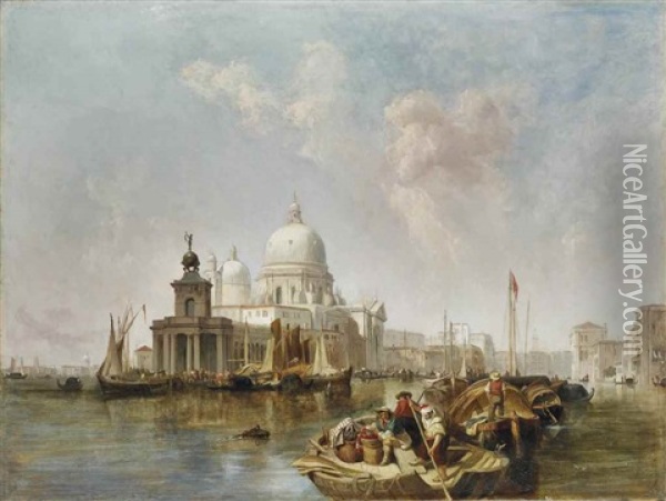 La Punta Della Dogana A Venise Oil Painting - George Clarkson Stanfield