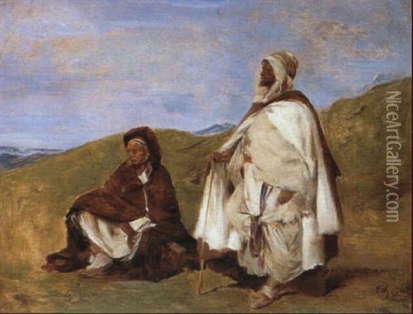 Two Arabs Oil Painting - Eugene Fromentin