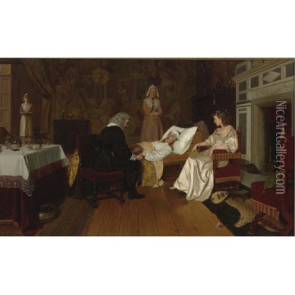 Witness My Act And Seal Oil Painting - Edmund Blair Leighton