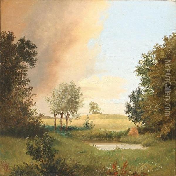Summer Landscape With A Lake Oil Painting - Vilhelm Peter C. Kyhn
