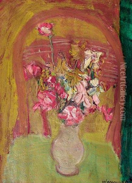 Kwiaty W Dzbanku Oil Painting - Joachim Weingart