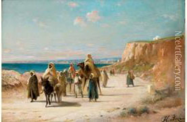 La Caravane Dans Le Desert Oil Painting - Honore Boze