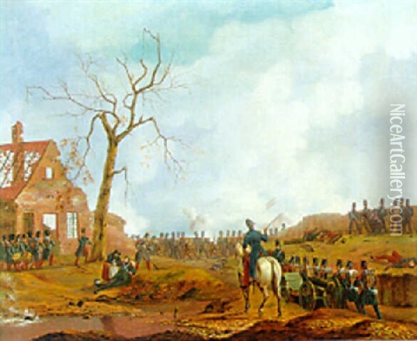 Military Manoeuvers During The Tiendaagse Veldtocht Oil Painting - Jean-Baptiste Davelooze