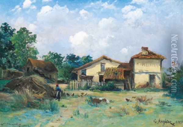Bauernhof Oil Painting - Gaston Anglade