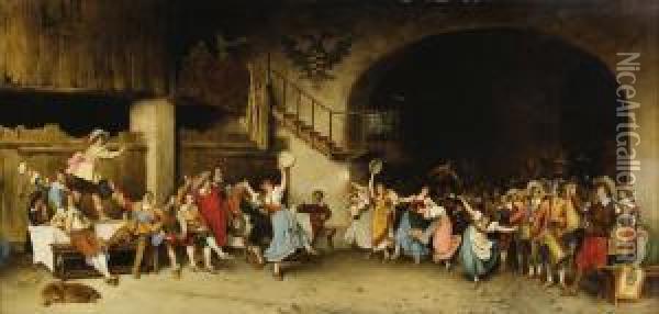 Peasant Dance Oil Painting - Ludovico Marchetti
