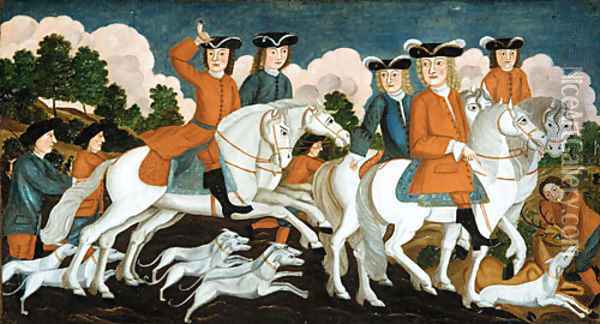 The Hunting Party New Jersey 1670 Oil Painting - Anonymous Artist