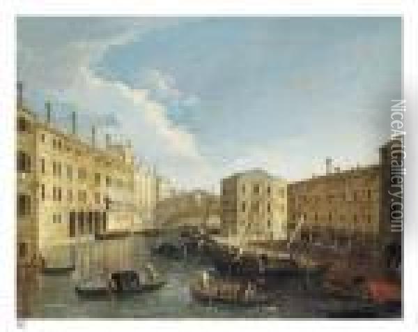 Venezia, Canal Grande Oil Painting - Apollonio Domenichini