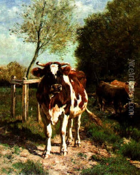 La Vache Normande Oil Painting - Emile van Marcke de Lummen