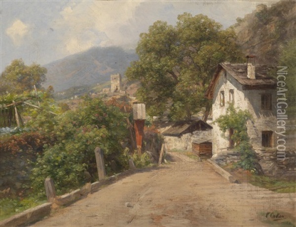 Motiv Aus Sudtirol (?) Oil Painting - Karl Eduard Onken