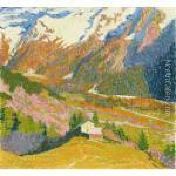 Brugnetta / Der Einsame Berghof Oil Painting - Giovanni Giacometti