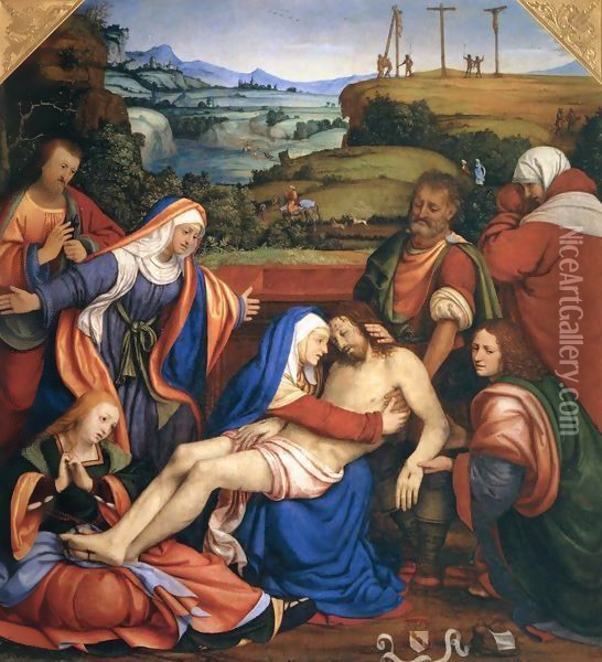 Lamentation over the Dead Christ Oil Painting - Andrea Solari