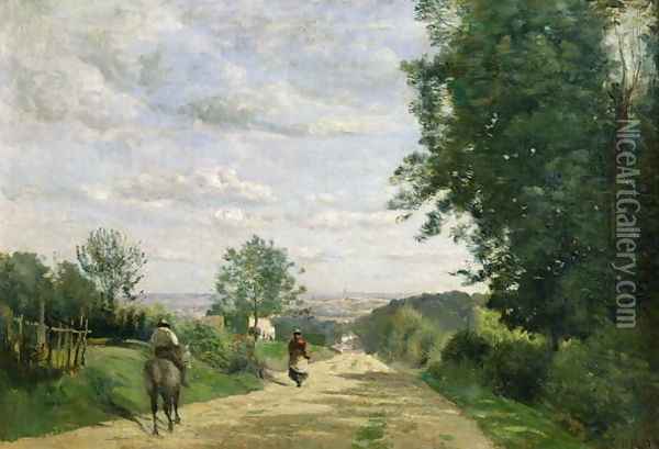 The Road to Sevres, 1858-59 Oil Painting - Jean-Baptiste-Camille Corot