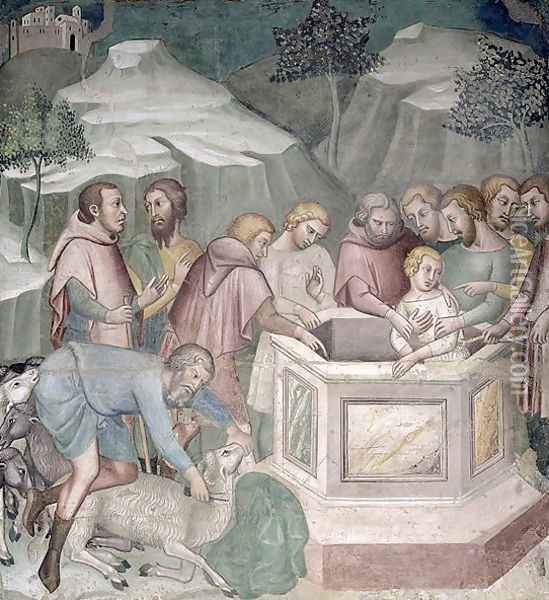 Joseph Thrown in a Well by his Brothers 1356-67 Oil Painting - Manfredi de Battilor Bartolo Di Fredi Fredi
