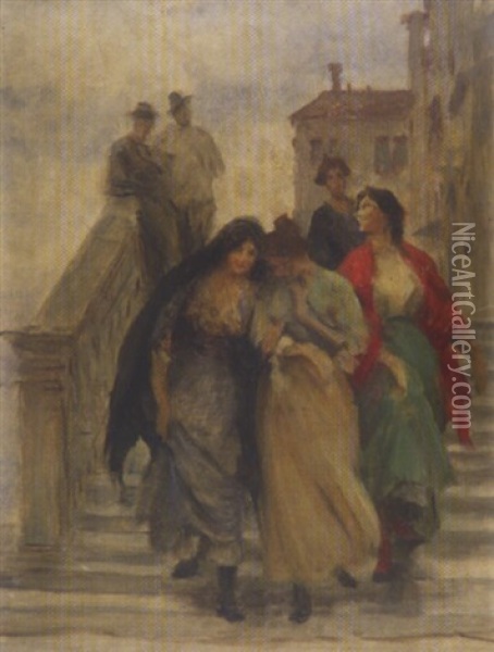 Die Drei Venezianerinnen Oil Painting - Eugen von Blaas